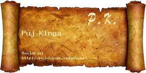 Puj Kinga névjegykártya